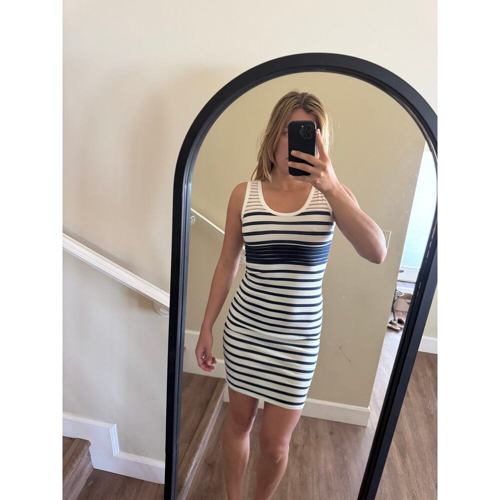 Jean Paul Gaultier Soleil Mesh Stripe Bodycon Tank Dress